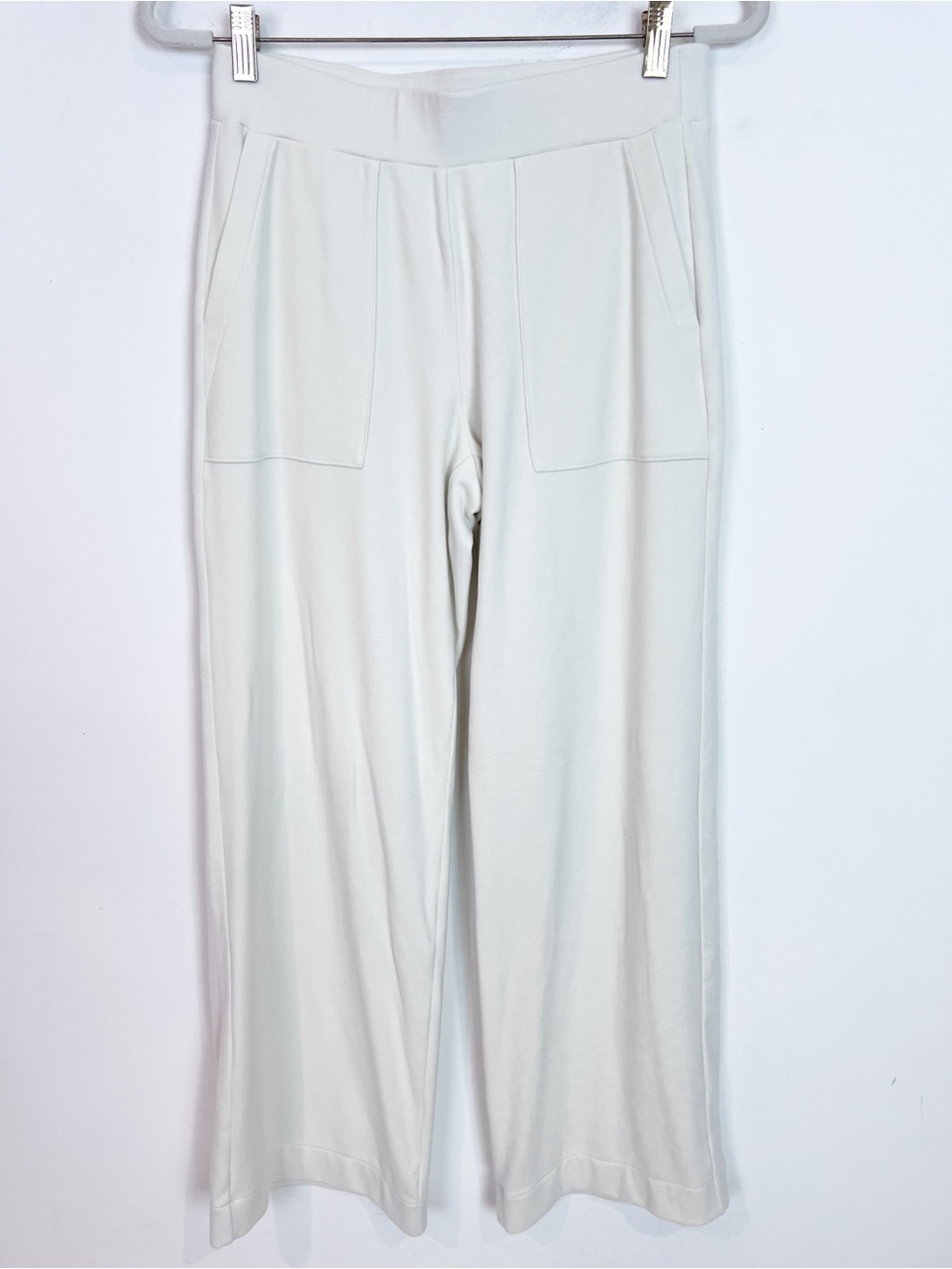 CABI OFF-WHITE WIDE LEG ELASTIC WAIST PANTS STYLE 4612 SZ SMALL